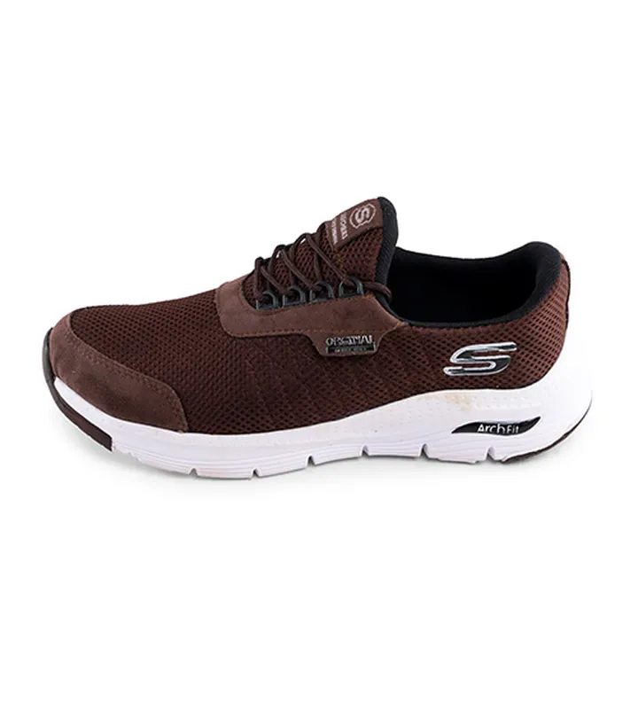 کفش ورزشی Skechers مردانه قهوه ای بندی