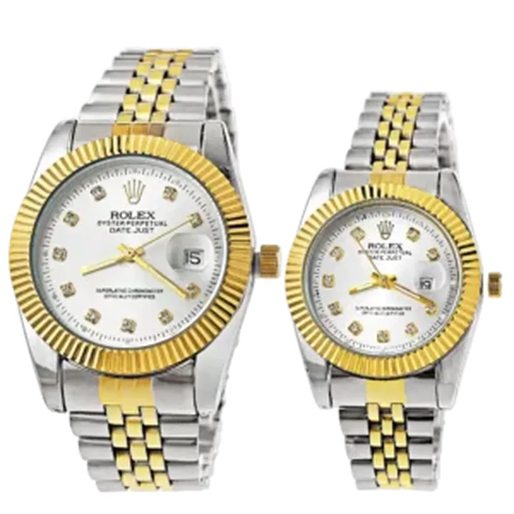 ست ساعت مچی مردانه و زنانه رولکس ROLEX طرح دیت جاست مدل 1267