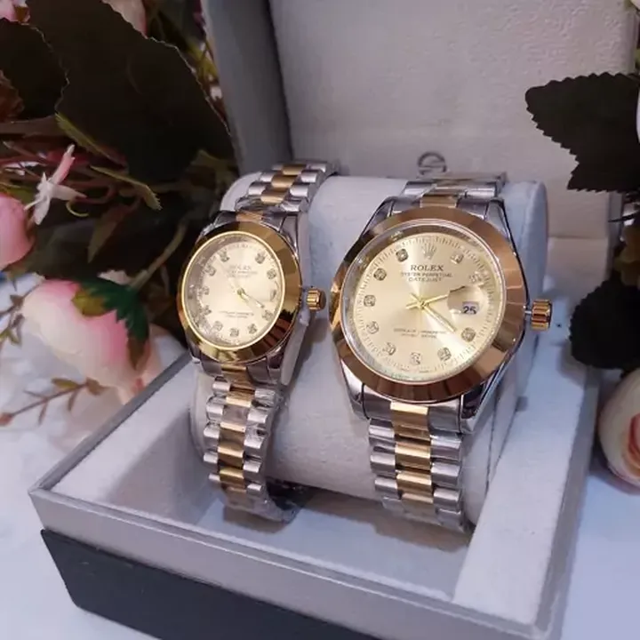 ساعت رولکس ست DATEJUST با کیفیت سیلور طلایی صفحه طلایی تاریخ دار