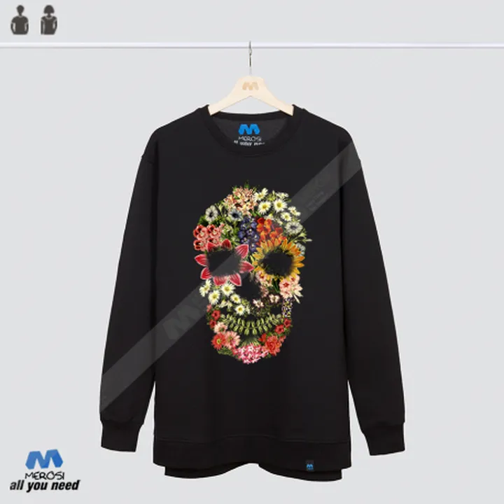 آستین بلند دورس اوورسایز Floral Skull Vintage