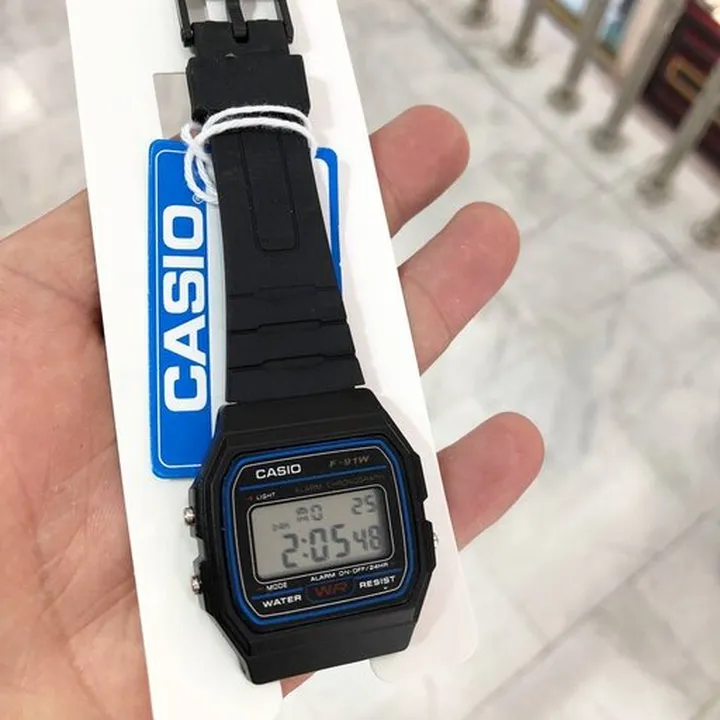 ساعت مچی کاسیو نویس  casio f91w بند پیو ضد آب 