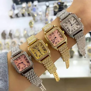 ساعت زنانه نگینی مربعی کارتیه – Cartier