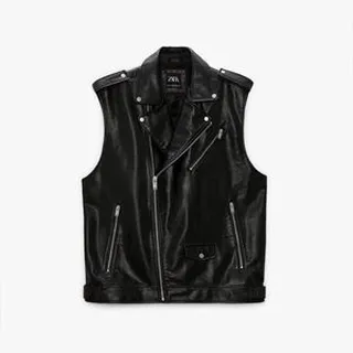 جلیقه مردانه زارا مدل Faux Leather Biker