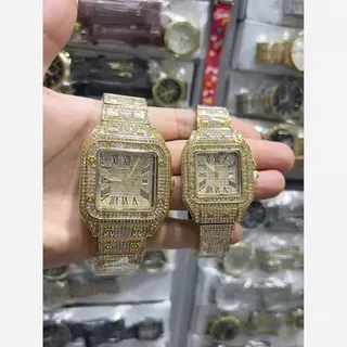 Cartier watch  ساعت کارتیر فول نگین اصلی طلایی