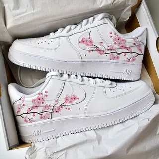 کفش اسپرت کاستوم کتونی ایرفورس  air force طرح Cherry Blossom Print نایک nike