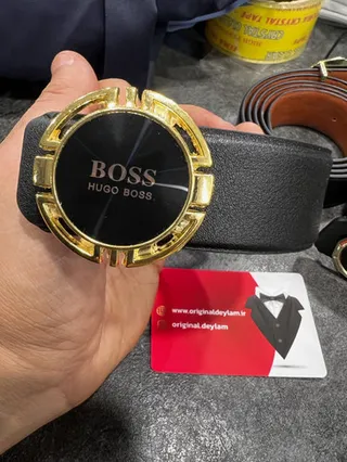 کمربند پلاکی مدل BOSS فوم کیفیت بالا سگک فولاد و شیشه