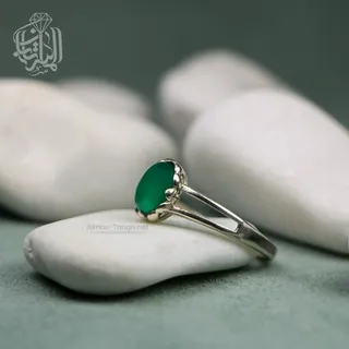 انگشتر نقره زنانه عقیق سب�ز  کد501