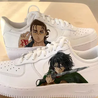 کفش اسپرت نایک ایرفورس کاستوم  کتونی Attack on Titan  کتونی انیمه اتک ان تایتان nike air force