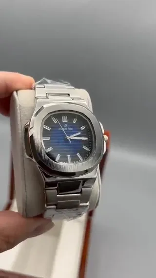 ساعت مچی کلاسیک مر�دانهAUDEMARS PIGUET نقره ای صفحه ابی