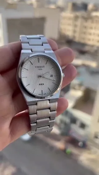 ساعت مرد�انه تیسوت tissot prx  فول استیل با کارت گارانتی جعبه لاکچری و ارسال فوری رنگ سیلور 