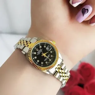 ساعت تاریخدار استیل دو �رنگ مارک معروف ROLEX
