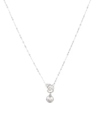 گر�دنبند برگ نگین دار نقره ای طرح سواروسکی SWAROVSKI