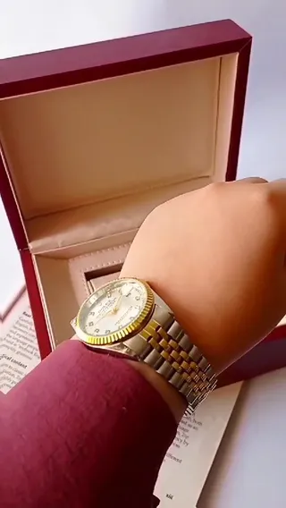 ساعت مچی زنانه و مردانه شیش�ه تلسکوپی بند استیل رولکس دیت جاست ROLEX DATEJUST