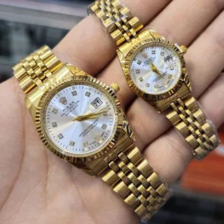 ساعت رولکس مردانه و زنانه دیت جاست rolex datejust  رنگ طلایی با جعبه و ارسال رایگان هر عدد 