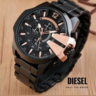 ساعت دیزل شاخدار DIESEL رنگ مشکی رزگلد پرفروش صفحه بزرگ کد1780