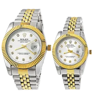 ست ساعت �مچی مردانه و زنانه رولکس ROLEX طرح دیت جاست مدل 1267