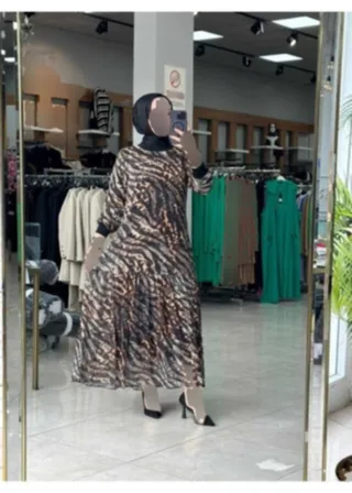 پیر�اهن شیفون پلنگی سایز برند Zümra Tesettür Moda کد 1723881457