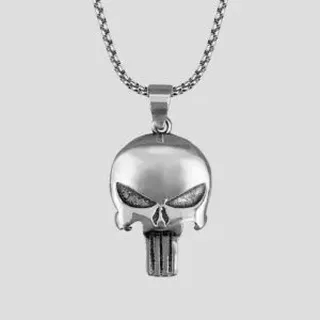 پلاک و گردنبند استیل اسکلتی مدل پانیشر The punisher کد Njd-696d1