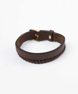 دستبند  چرم طبیعی بیسراک Bisrak مدل عطری کد LeatherBracelet-T305