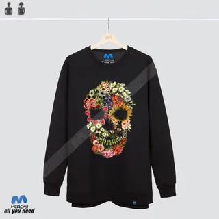 آستین بلن�د دورس اوورسایز Floral Skull Vintage