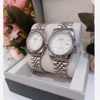 ساعت رولکس ست DATEJUST با کیفیت سیلور صفحه صدفی تاریخ دار