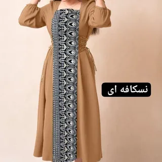 پیراهن سنتی �زنانه سوزن دوزی و کرپ