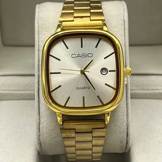 ساعت مردانه کاسیو casio  اولدمانی تاریخ دار استیل رنگ ثابت با جعبه و ارسال رایگان باتری یدکی اضافی 