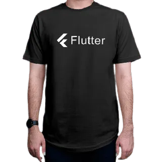 تیشرت برنامه نویسی طرح  Flutter white-1