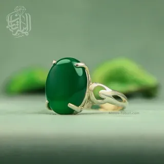 انگشتر زنانه عقیق سبز کد 597