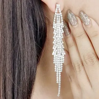 گوشواره جواهری ریش دار �با کد 12339