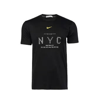 تیش�رت Nike یقه گرد مردانه مشکی پنبه طرح دار