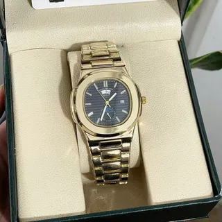 ساعت مچی مر�دانه پتک فیلیپ Patek philippe  استیل رنگ ثابت دو تاریخه با جعبه و ارسال رایگان و باتری یدکی 