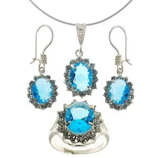 نیم ست ن�قره زنانه سلین کالا مدل Ce-topaz7