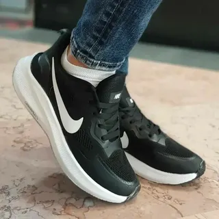 کتونی نایک دخترانه زنانه کفش ونس اسپورت اسپرت سفید مشکی نایکی NIKE شیک طبی لژدار لژ دار نرم �سبک رانینگ راحت راحتی